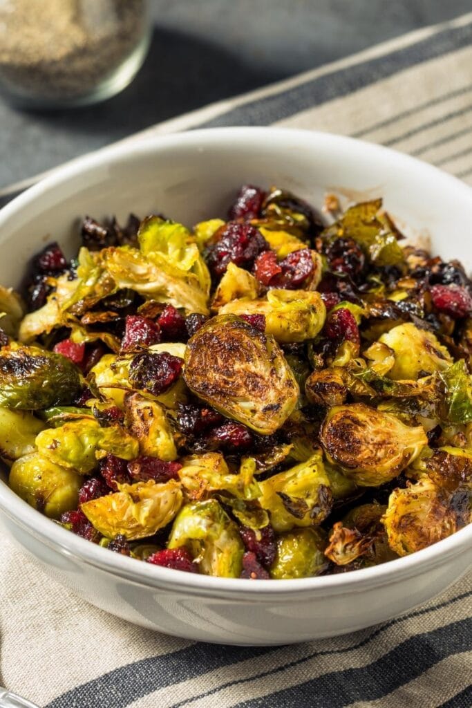 Homemade Thanksgiving Cranberry Brussels Sprout with Balsamic Dressing