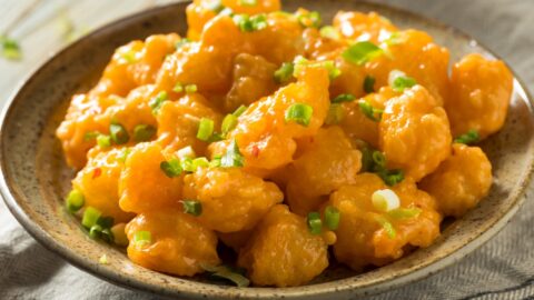 Homemade Bang Bang Shrimp with Green Onions