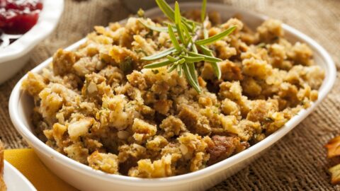 Homemade Thanksgiving Stuffing with Bread and Herbs