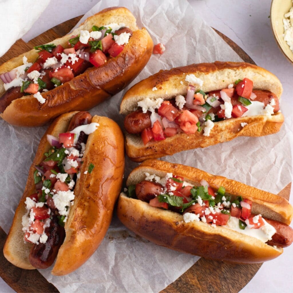 Mexican Hot Dogs in Buns