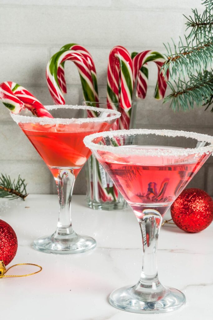 Pink Peppermint Martini Cocktail