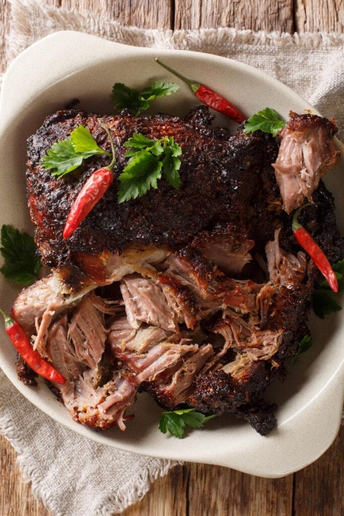 Pulled Pork Shoulder with Pepper and Herbs