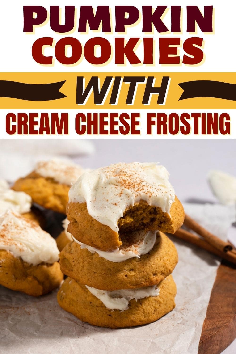 Soft Pumpkin Cookies with Cream Cheese Frosting - Insanely Good