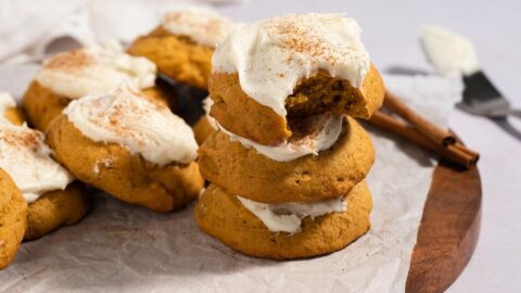 Pumpkin Cookies with Cream Cheese Frosting