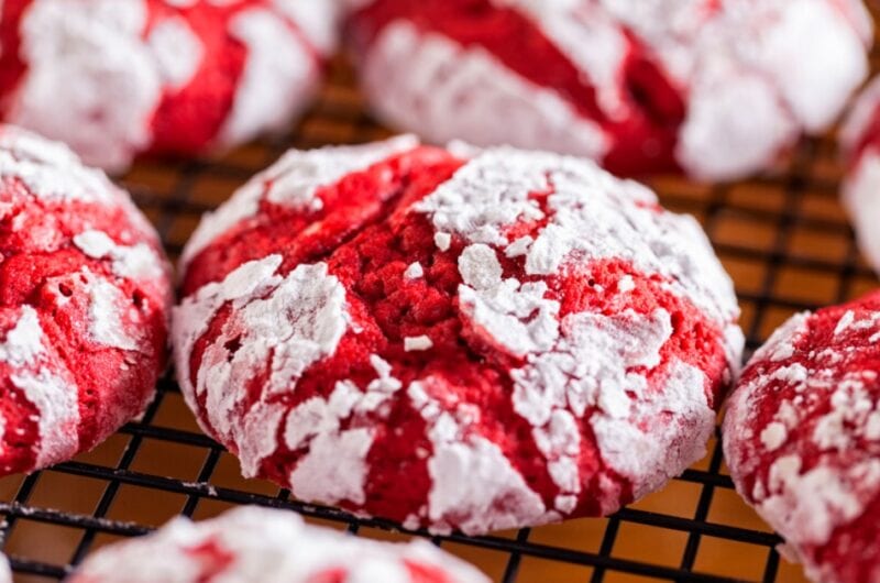 Red Velvet Crinkle Cookies (Easy Recipe)