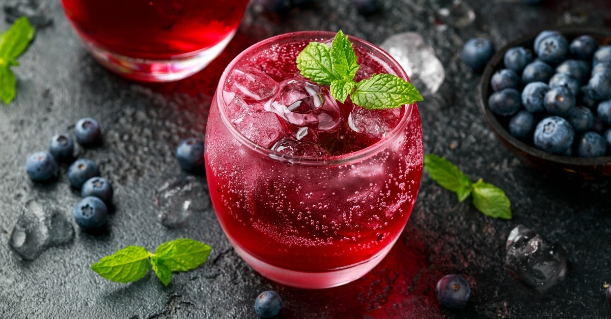 Refreshing Boozy Blueberry Cocktail with Mint