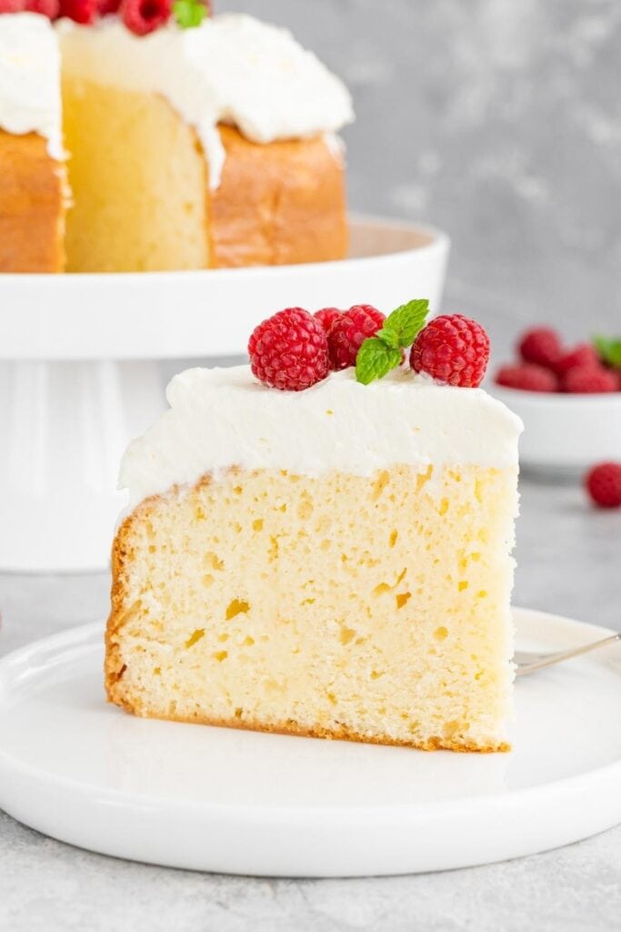 Tres Leches White Cake with Raspberries