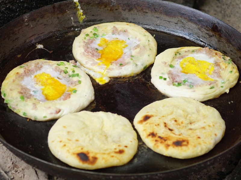 Baba (Yunnan ‘Pizza’) on a Large Frying Pan