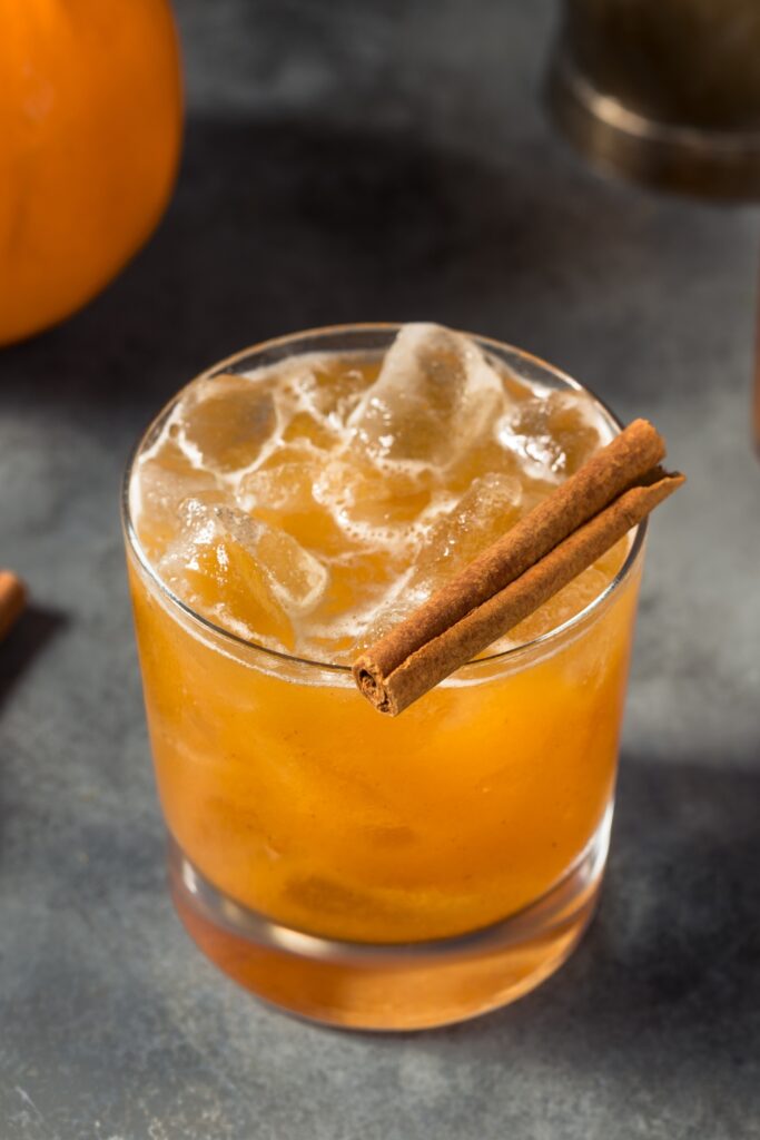 Boozy Refreshing Pumpkin Spice Bourbon with Cinnamon