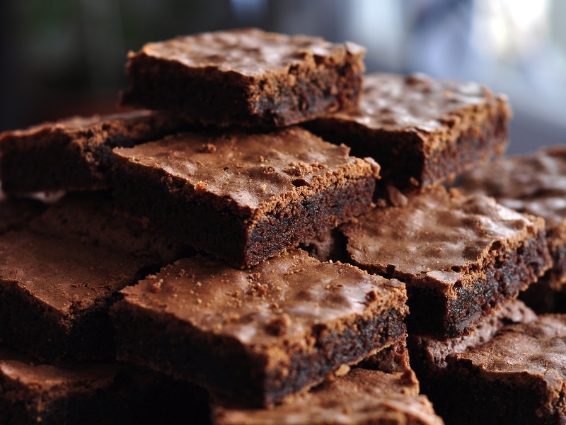 Pile of Delicious Chocolate Brownies
