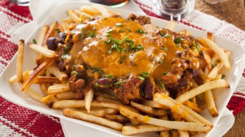 Chili Cheese Fries with Green Onions