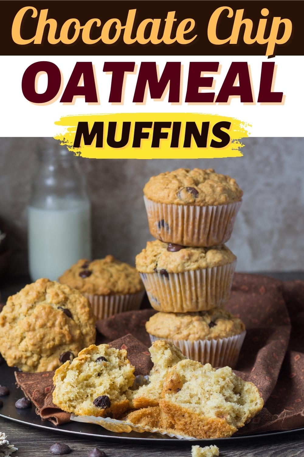 Chocolate Chip Oatmeal Muffins (Easy Recipe) - Insanely Good