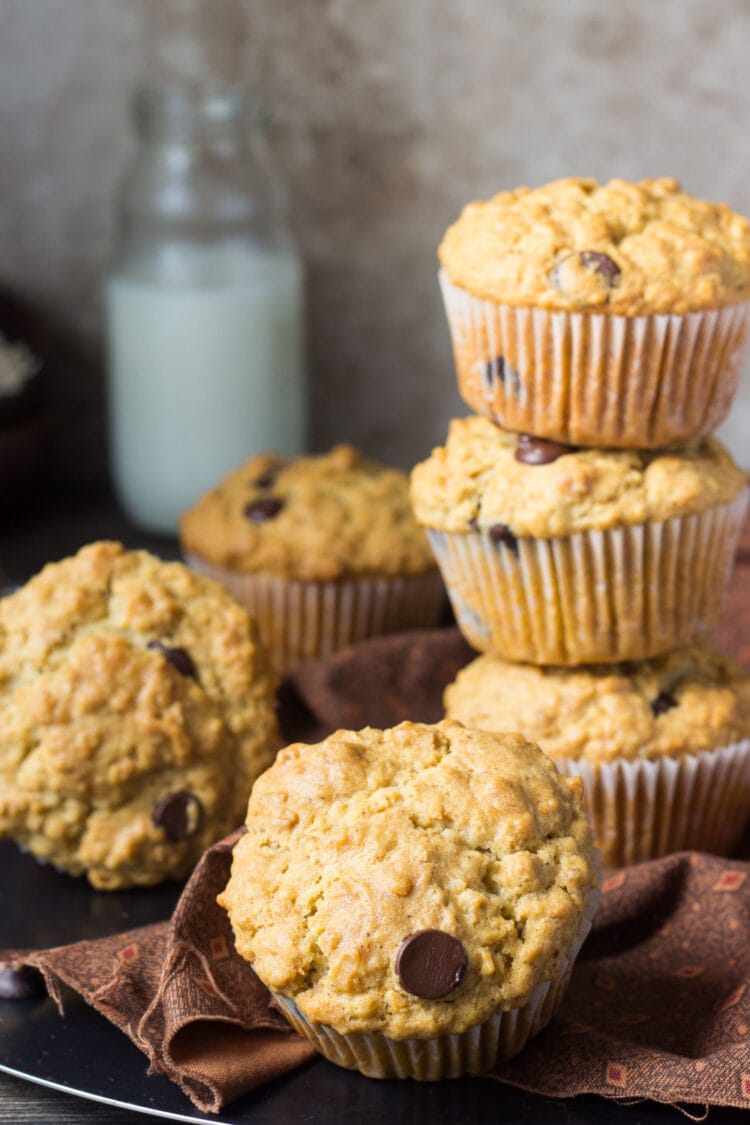 Chocolate Chip Oatmeal Muffins (Easy Recipe) - Insanely Good