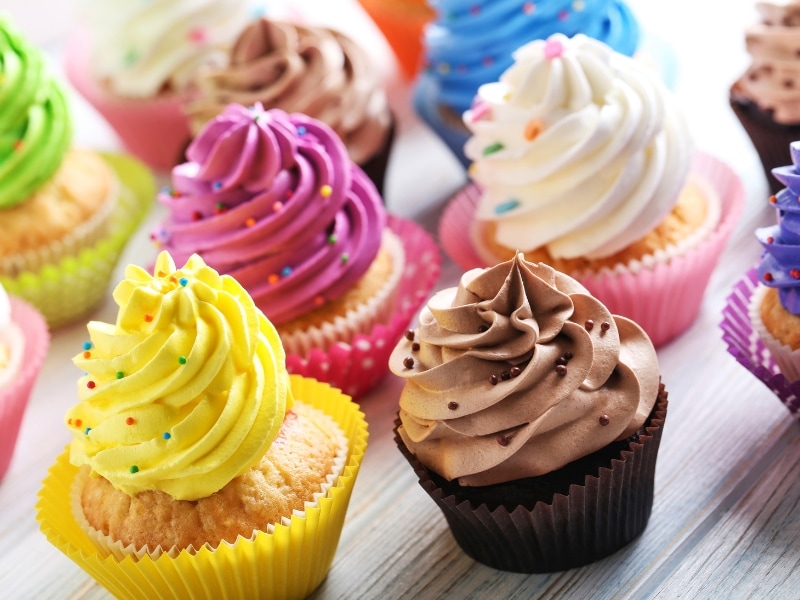 Colorful Cupcakes with Frostings

