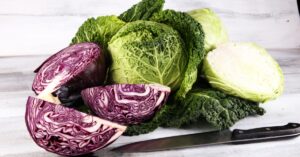 Fresh Organic Different Types of Cabbage: Red, White and Savoy