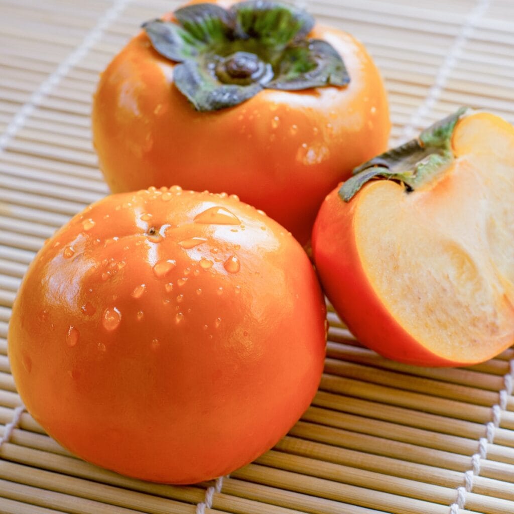 Fresh Ripe Orange Persimmons