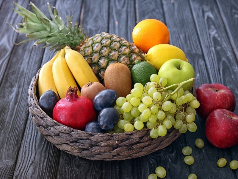Fresh Fruits on a Basket