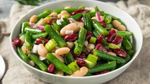 Healthy Three Bean Salad: Green, White and Red Beans