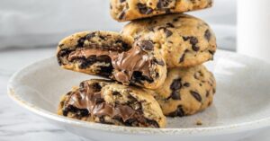 Homemade Chocolate Chip Cookies with Chocolate Filling