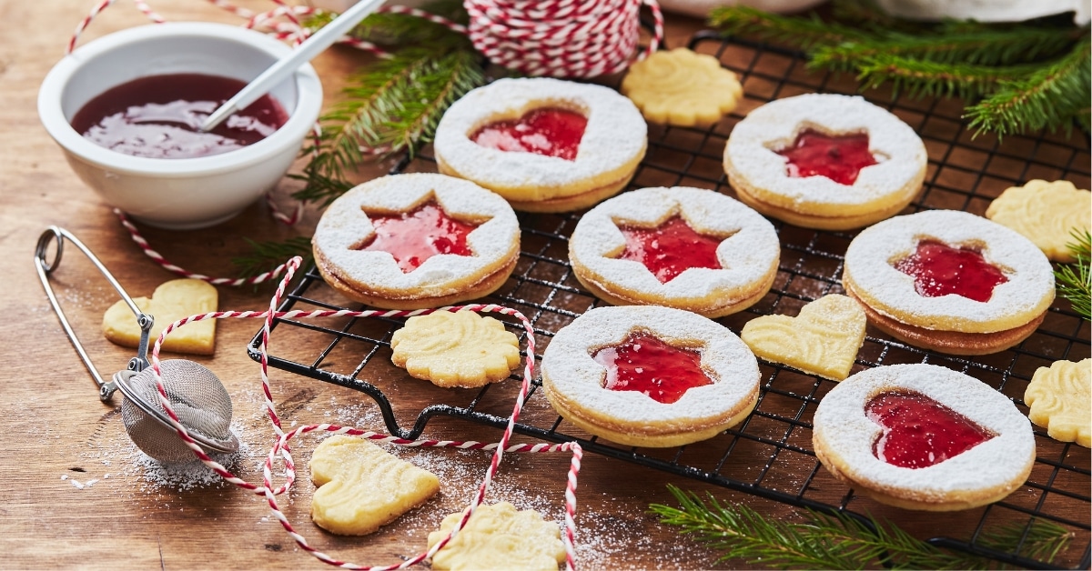 Homemade Linzer Cookies with Strawberry Jam
