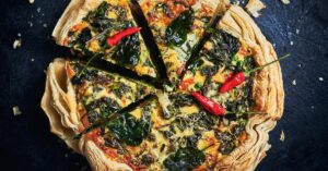 Homemade Quiche Pie with Vegetables and Chili