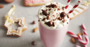 Homemade Refreshing Milkshakes with Chocolate in a Glass