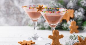 Homemade Sugar Cookie Martini with Baleys and Sprinkled Candies