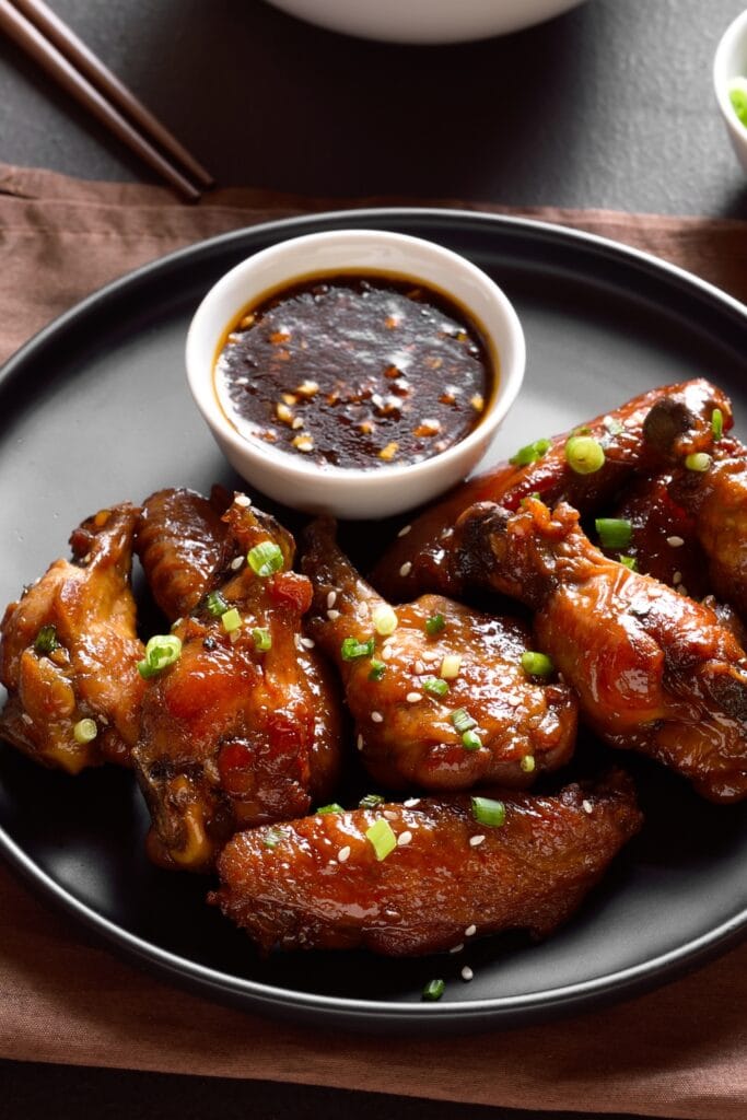 Honey Garlic Chicken with Green Onions and Sauce
