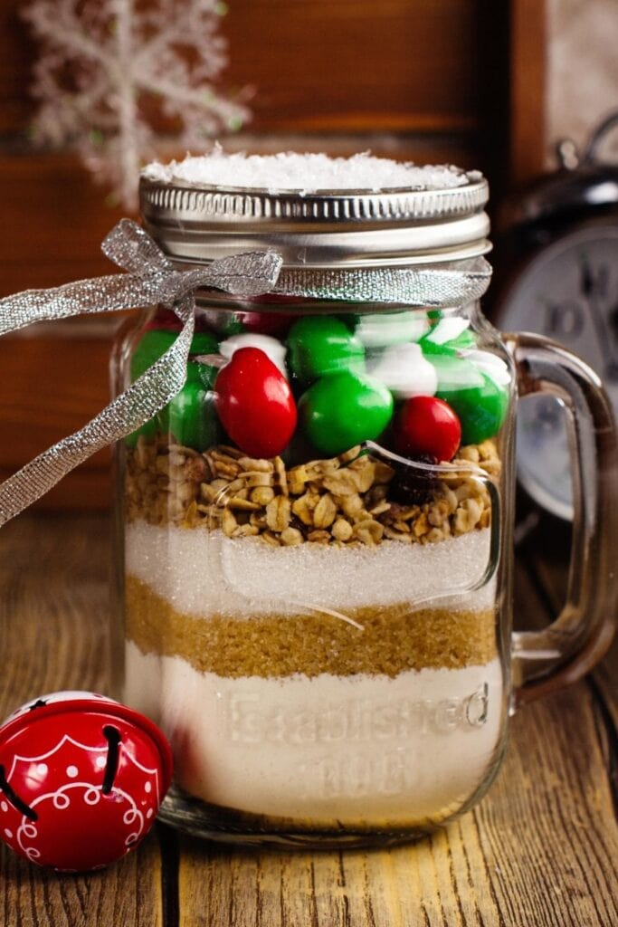 Mason Jar Cookies with Colored Candies