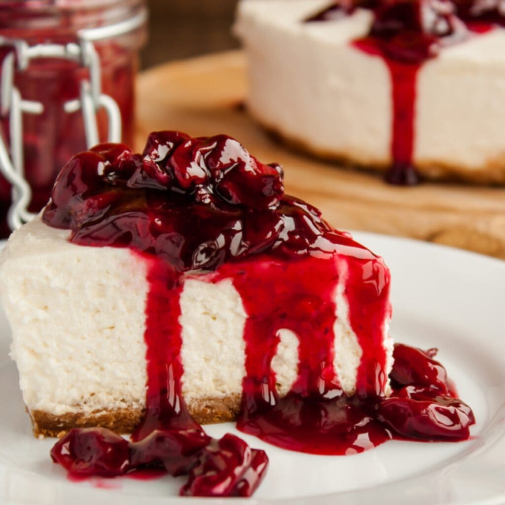 No-Bake Cherry Cheesecake Slice