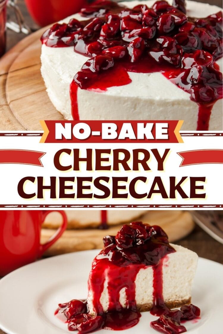 No-Bake Cherry Cheesecake (Easy Recipe) - Insanely Good