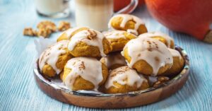 Pumpkin Cookies with Sugar Glaze for Dessert