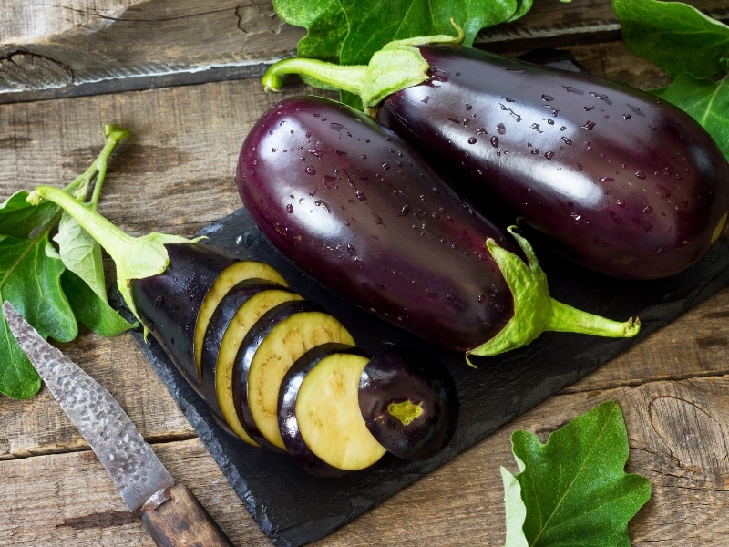 Raw Healthy Organic Purple Eggplant