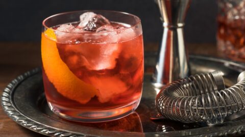 Refreshing Boozy Boulevardier with Orange and Ice