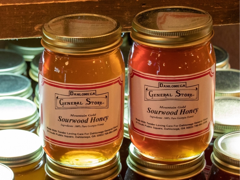 Sourwood Honey in a Glass Container