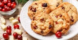 Sweet Cookies with Cranberries and White Chocolate