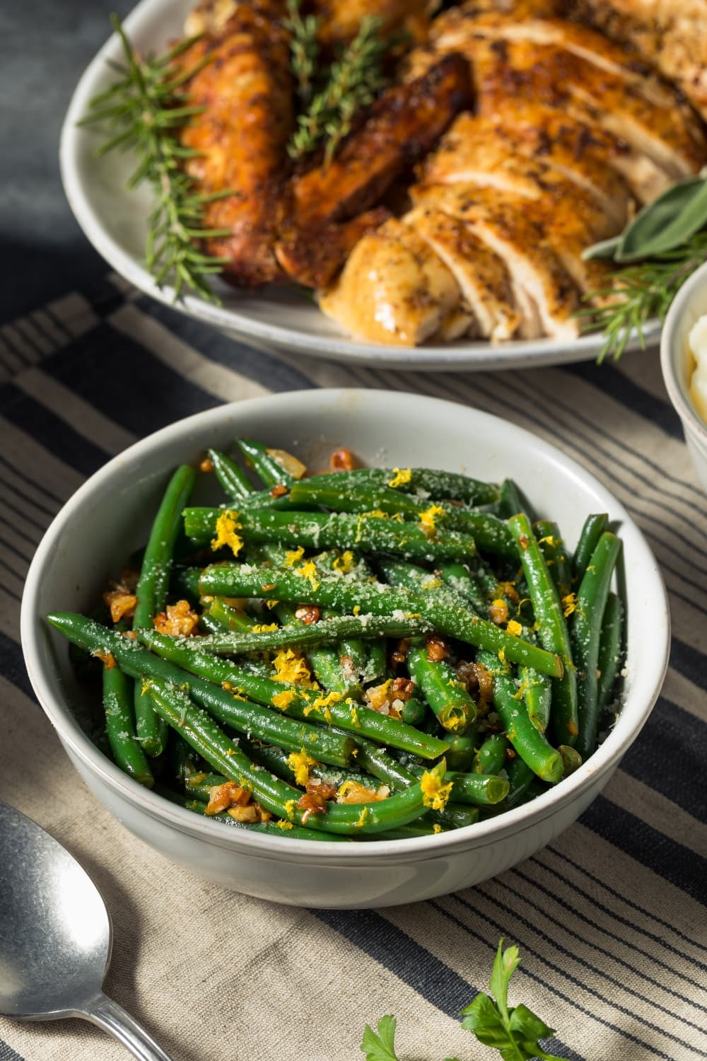 Thanksgiving Green Beans with Roasted Turkey