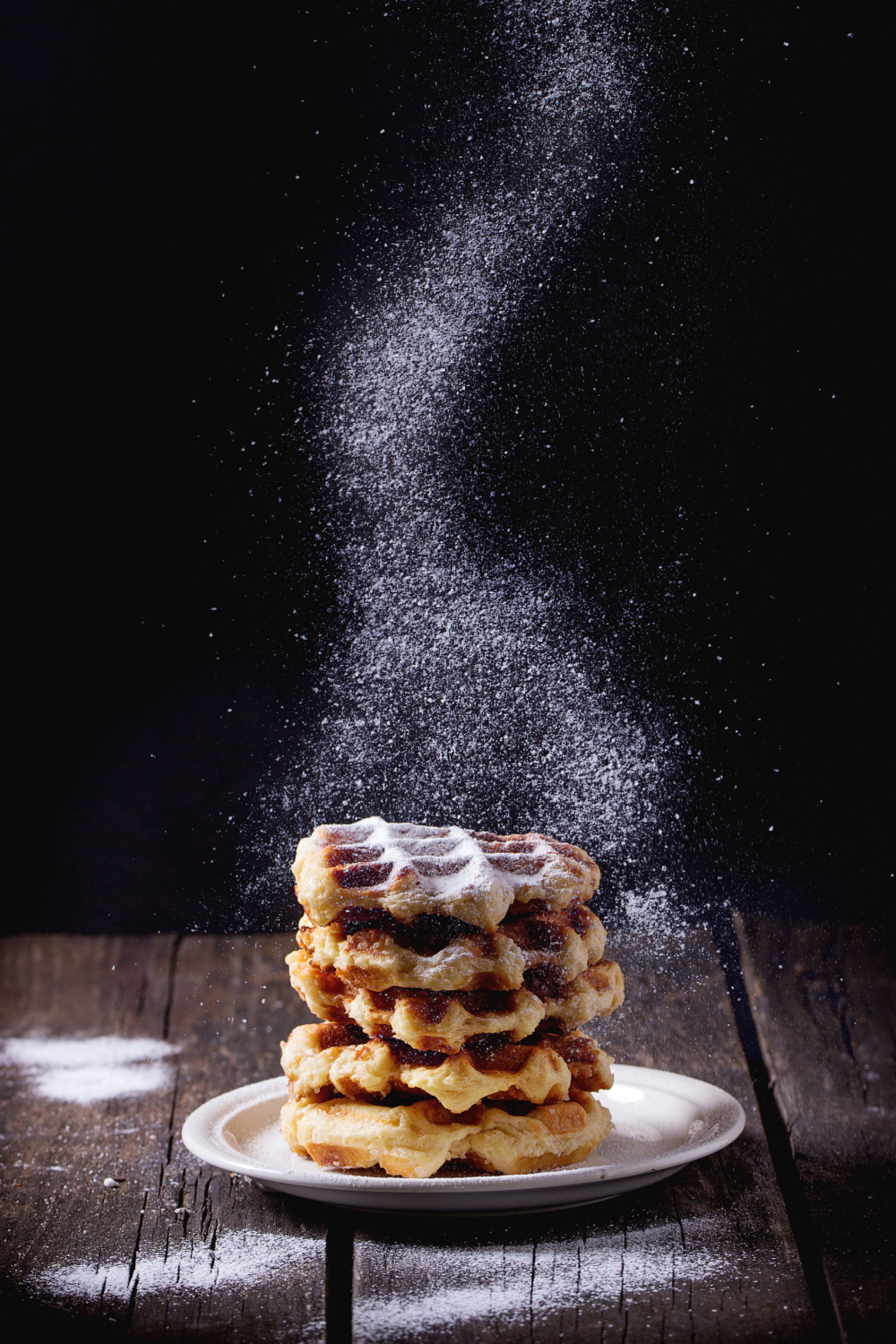 Stacked Waffle Cookies Sprinkled with Sugar