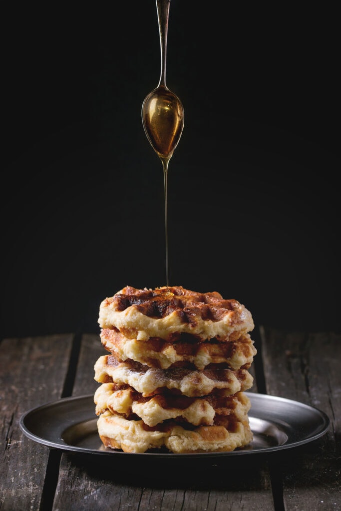 Waffle Cookies drizzled with maple syrup