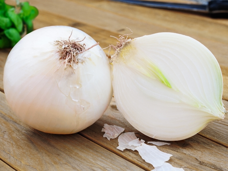 Whole and Slice White Onion