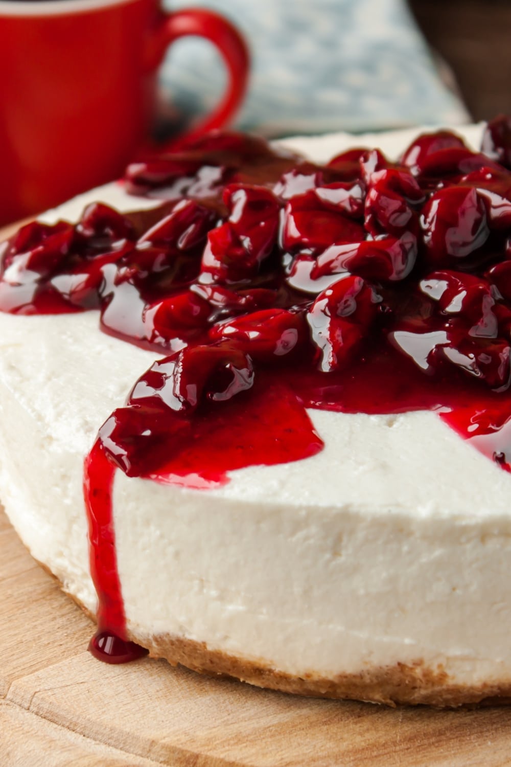No-Bake Cherry Cheesecake Dripping With Jam