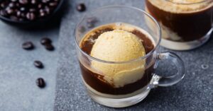 Affogato Coffee with Ice Cream in a Glass