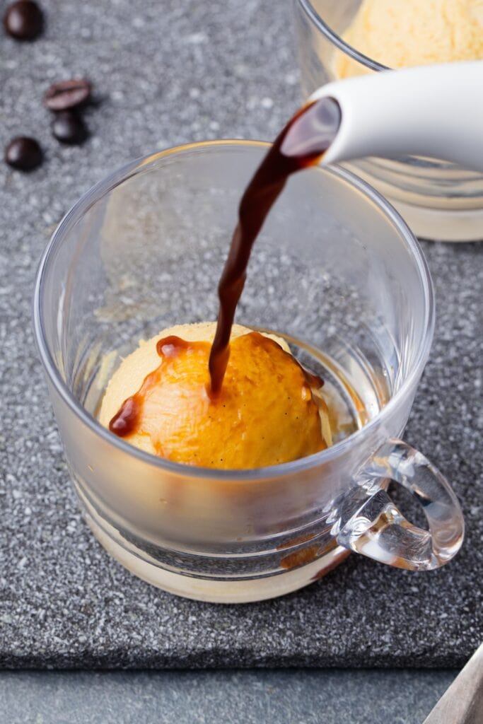 Affogato Served in a Clear Glass
