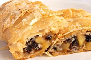Apple Strudel made with phyllo dough
