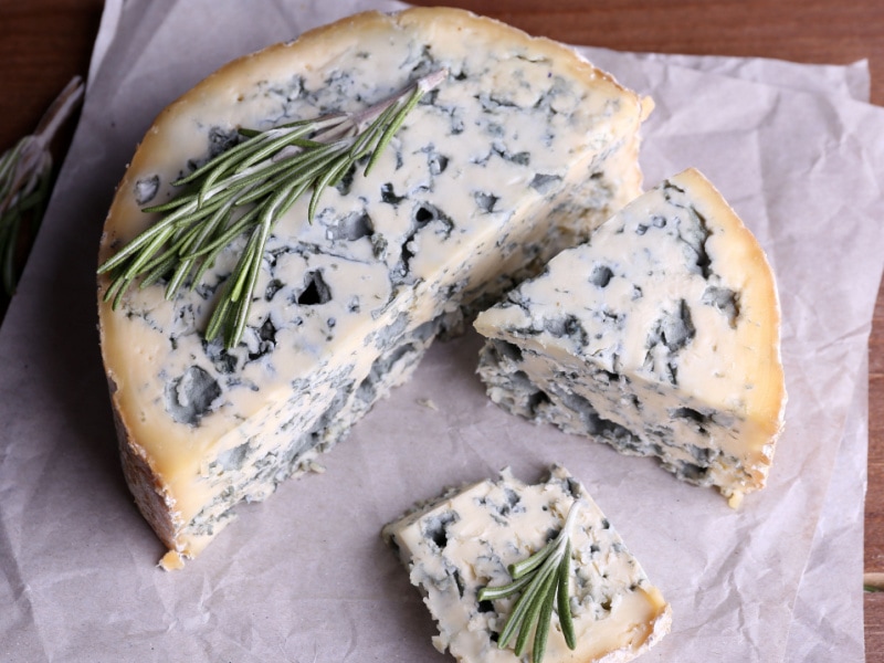Blue Cheese with Rosemary on a Parchment Paper