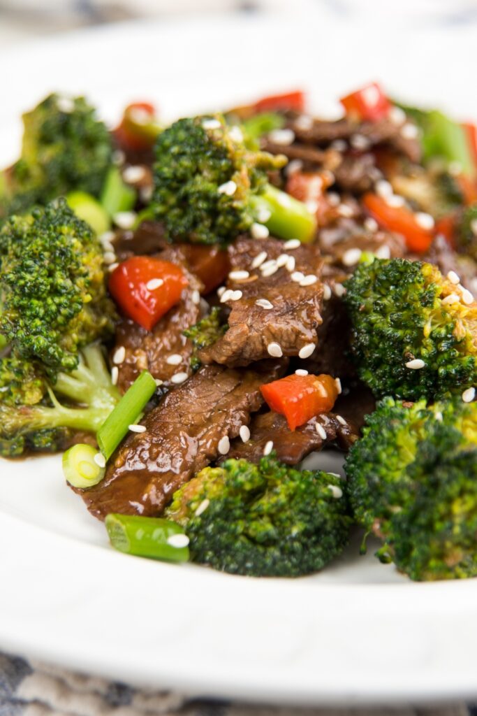 Broccoli and Rice with Oyster Sauce and Sesame Seeds