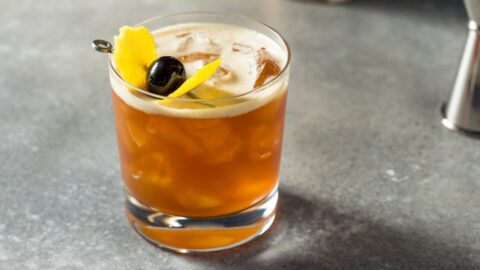 Cold Amaro Sour Cocktail