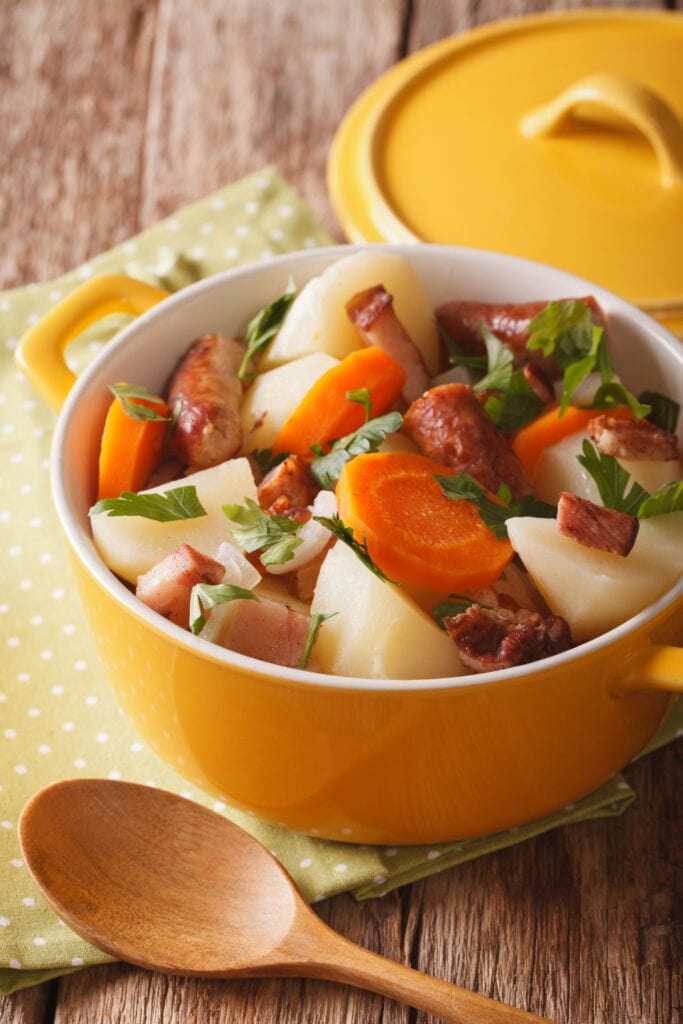 Dublin Coddle with Sausage, Carrots and Irish Potatoes