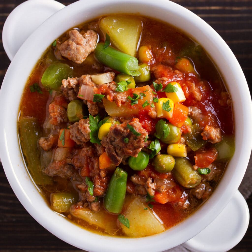 Delicious Ground Beef Vegetable Soup