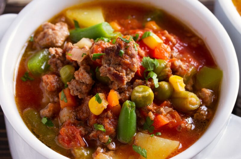 Ground Beef Vegetable Soup (Easy Recipe)